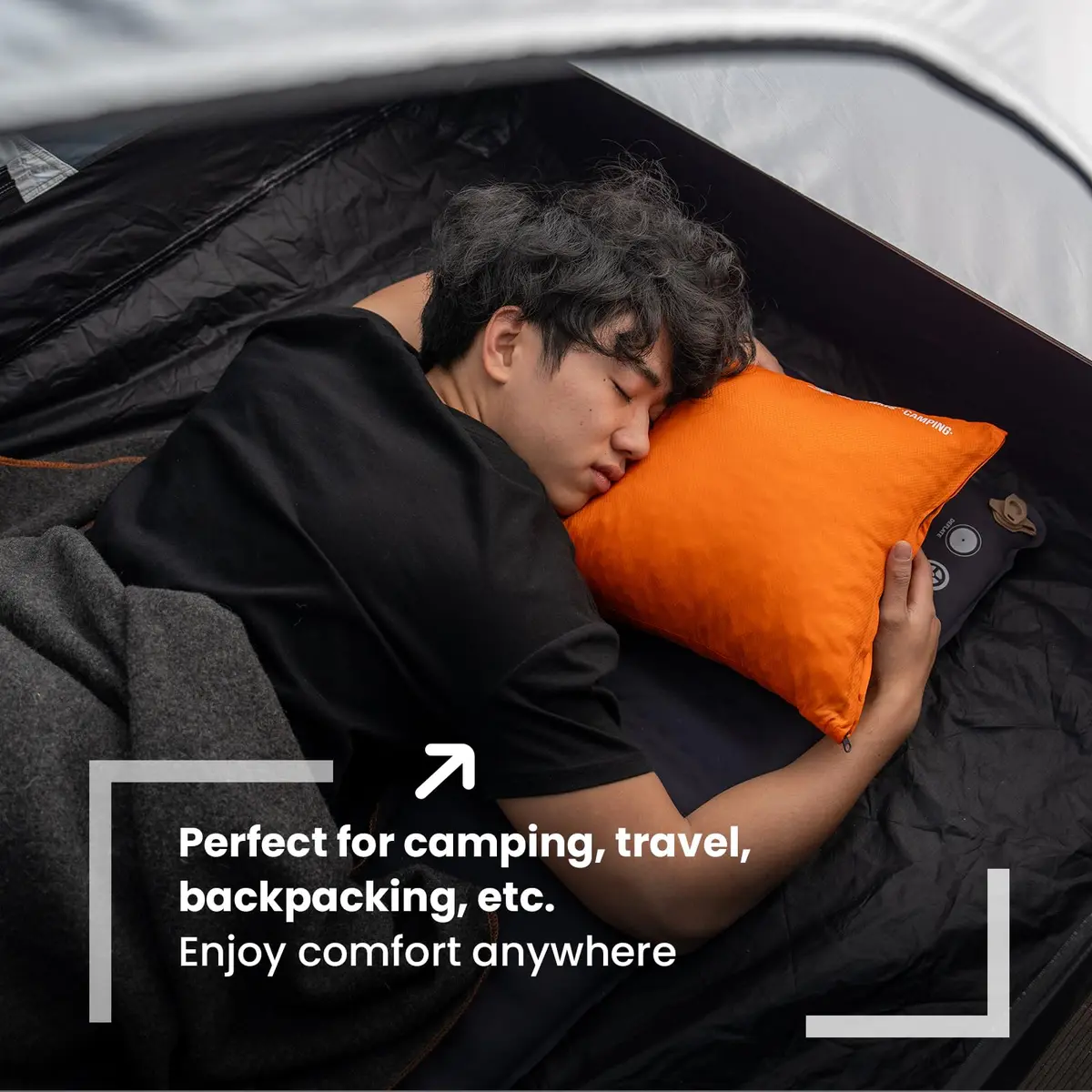ONETIGRIS Wilddream Camping Pillow Large Orange | Shredded Memory Foam for Backpacking, Travel, Car Trips - view 7