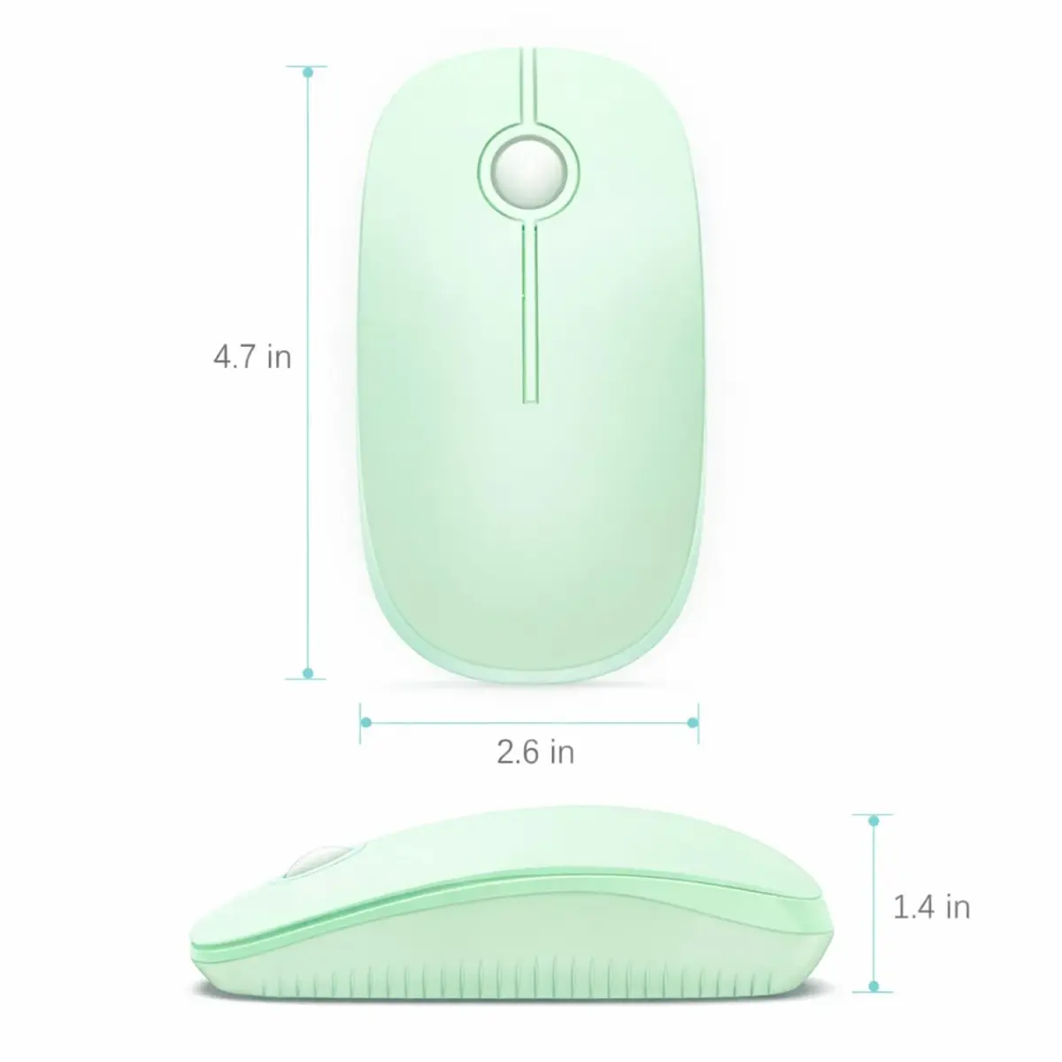 VssoPlor Wireless Mouse, 2.4G Slim Portable Computer Laptop Mouse with Nano Receiver, Light Green | Quiet Silent Optical Mice for Notebook, PC, Laptop, Computer - view 6