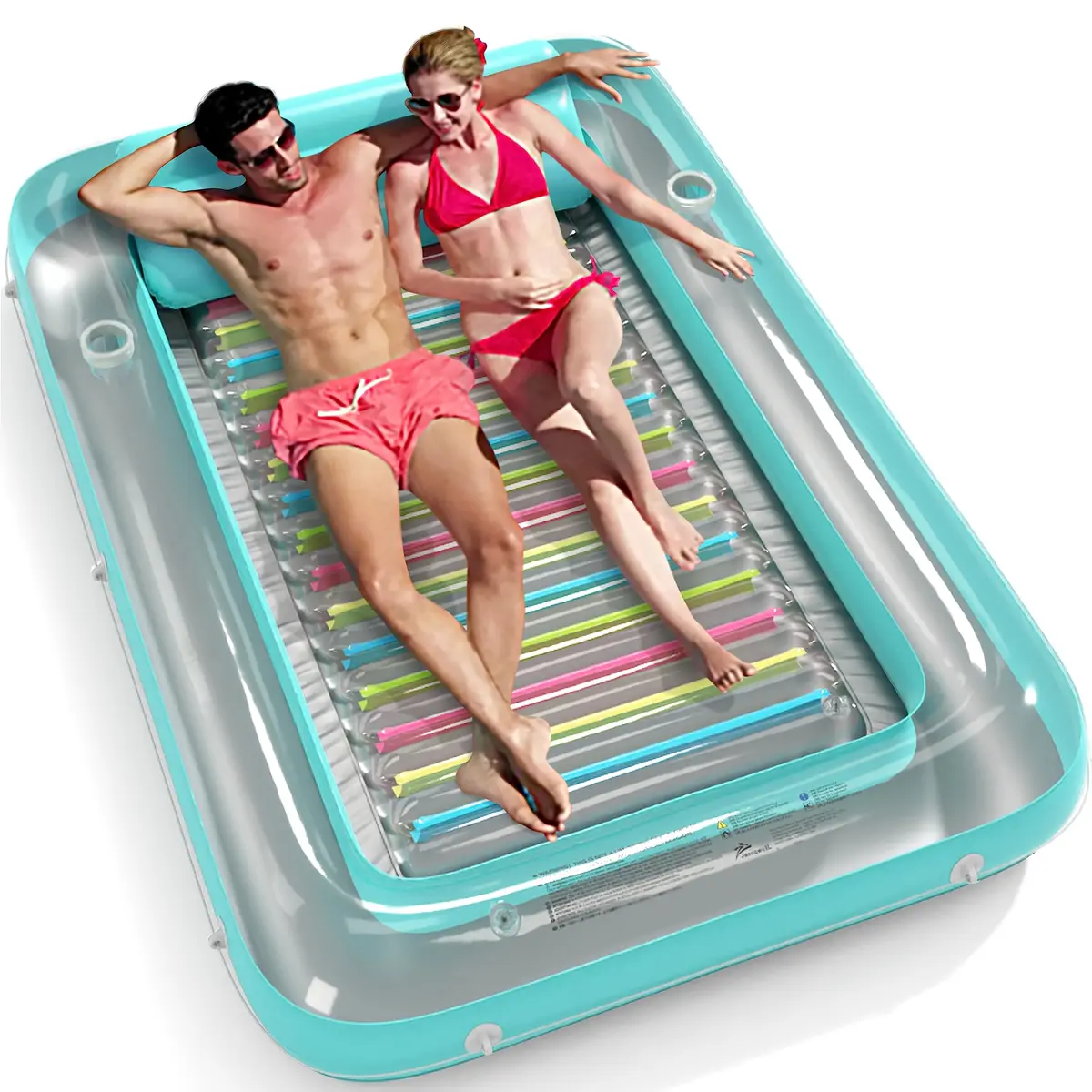 Jasonwell Inflatable Tanning Pool Lounger Float XXL Mint Green | 210 cm (89 in) x 170 cm (67 in) - main product image