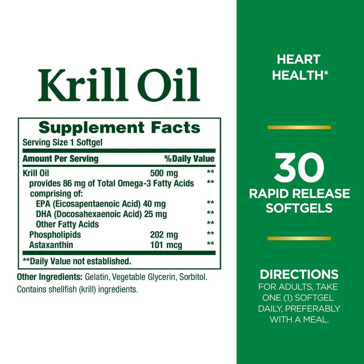 Nature's Bounty Krill Oil 500mg 90 Count (Pack of 3) | Heart Health Supplement - view 2