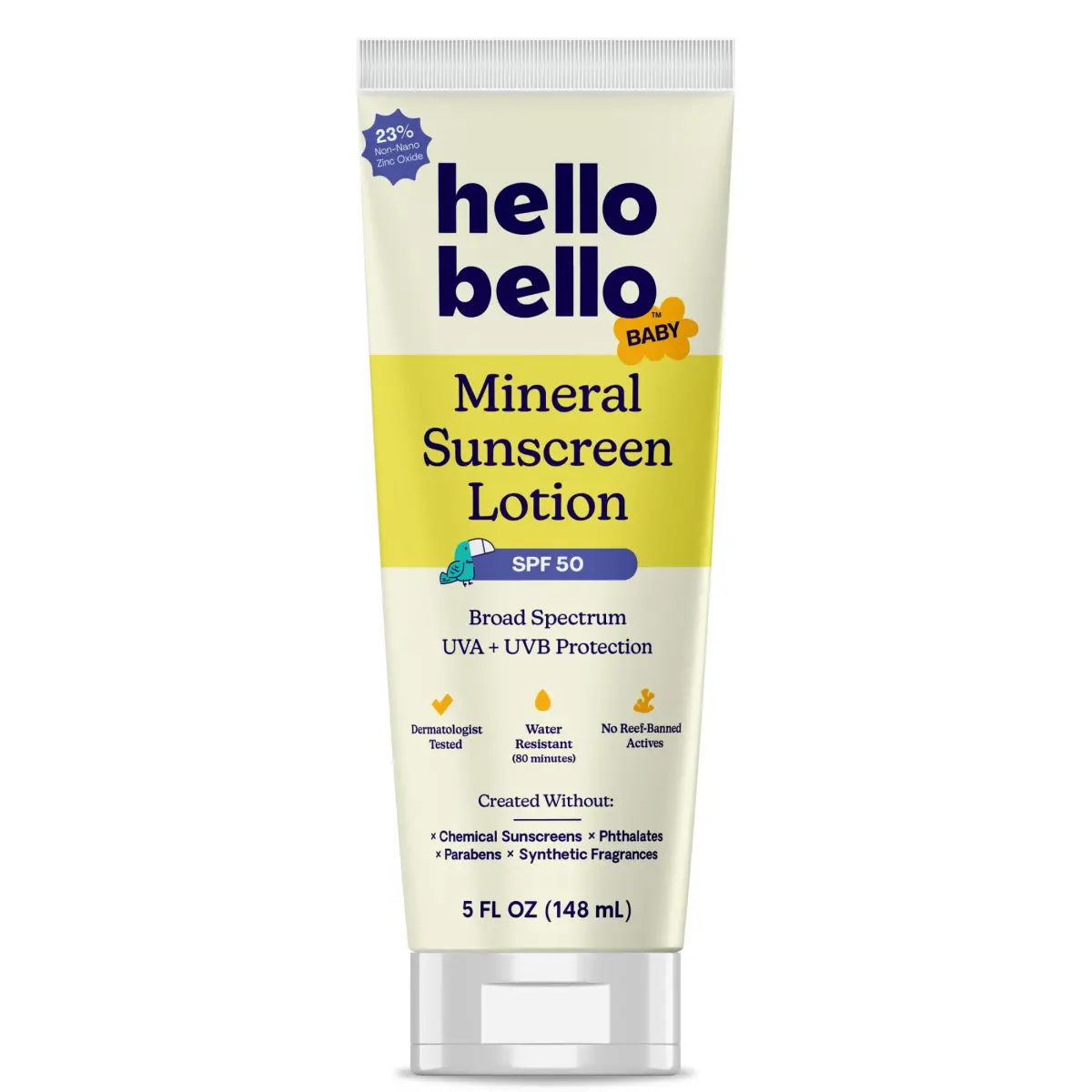 Hello Bello Baby Mineral Sunscreen Lotion SPF 50 148ml (5 fl oz) | Gentle Broad-Spectrum UVA/UVB Protection - main product image