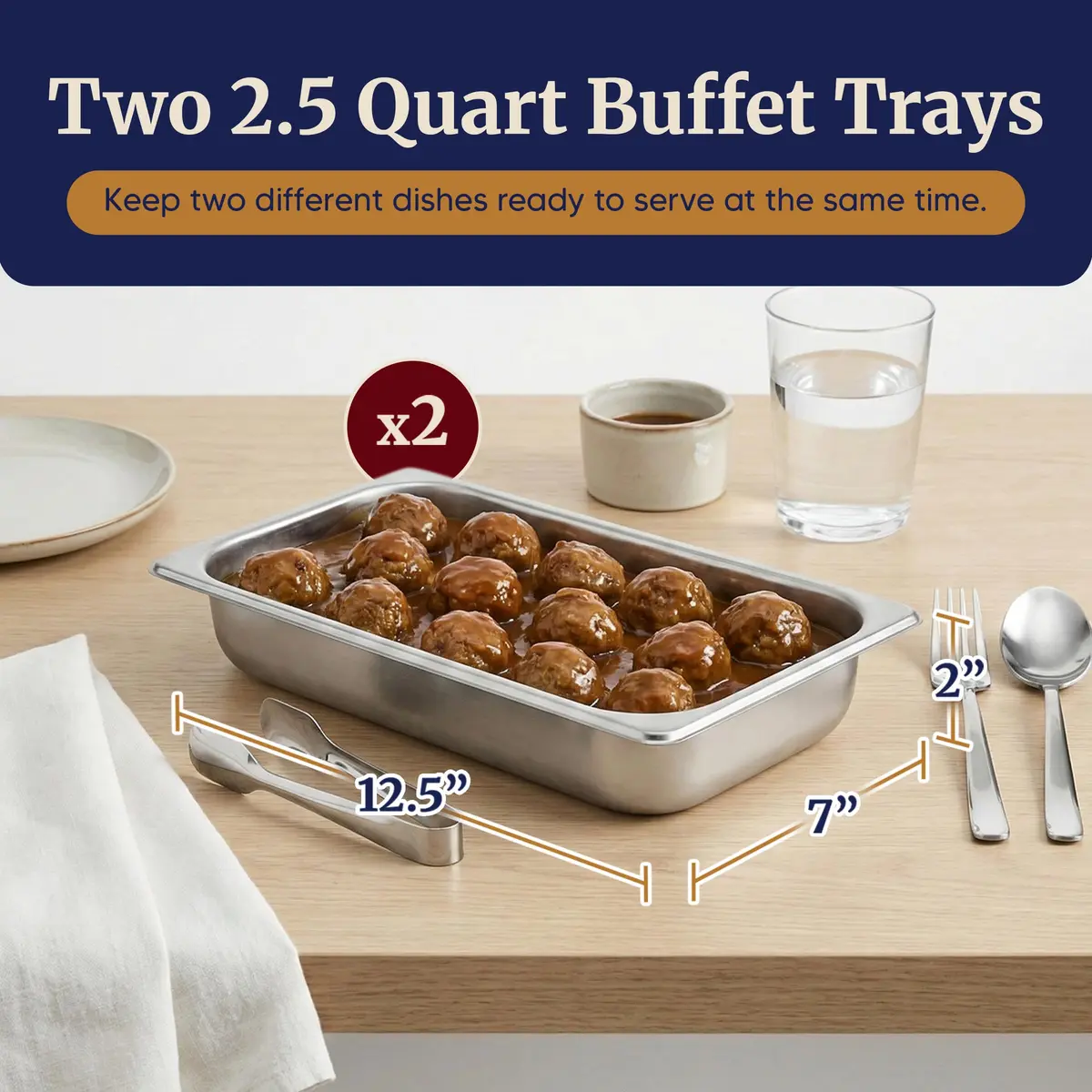 Elite Gourmet Dual Buffet Server 5 Quart (4.73 L) | Keeps Food Hot for Hours - view 3