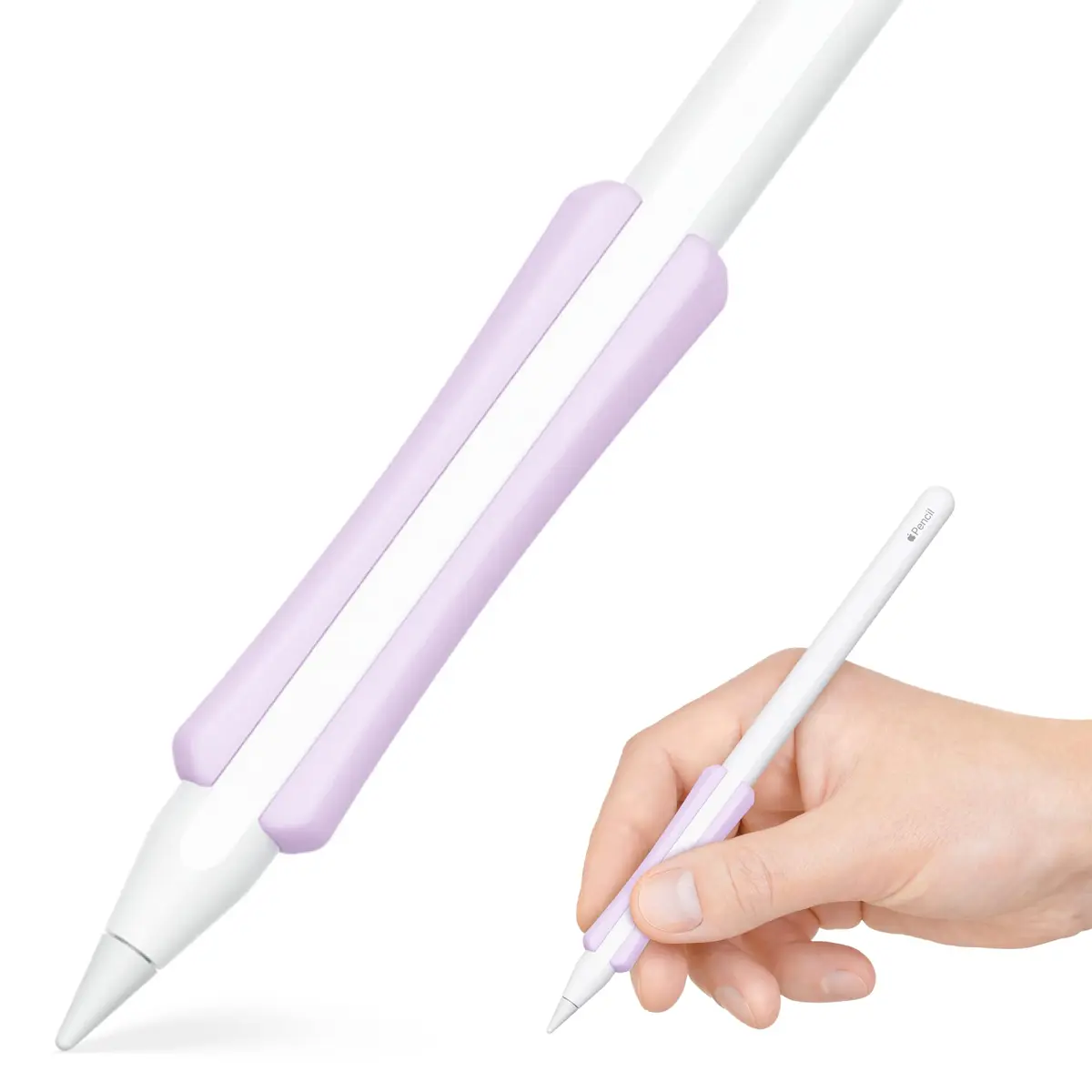UPPERCASE NimbleGrip Gen 2 Silicone Ergonomic Grip for Apple Pencil 2/Pro/USB-C | Purple, Open Side, Soft Silicone, Dual-Sided - main product image