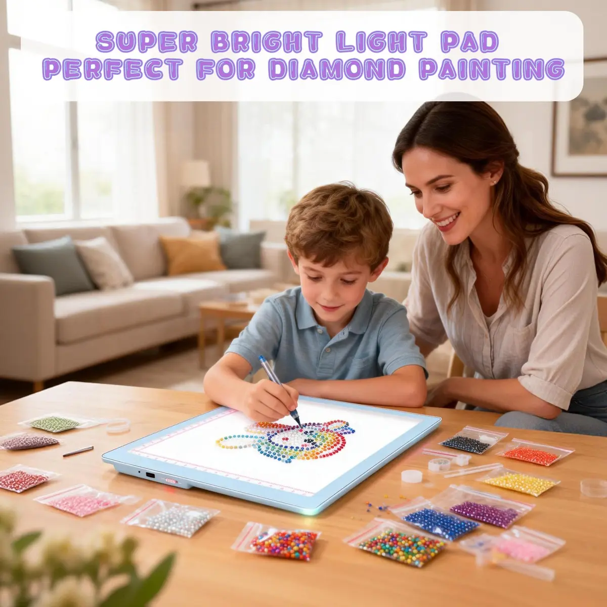 ME456 Light Up Tracing Board Kit Blue 34cm (13.4") | Rechargeable LED Drawing Tablet for Kids Ages 3-12 - view 5