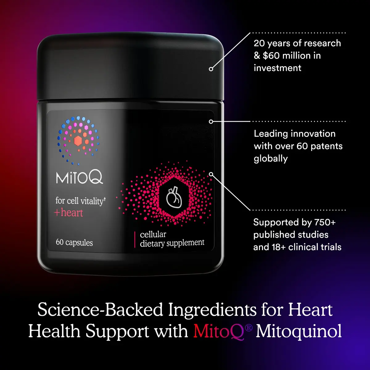 MitoQ +Heart Advanced CoQ10 Magnesium Heart Support 180 Caps | Supports Vascular & Cellular Energy - view 4
