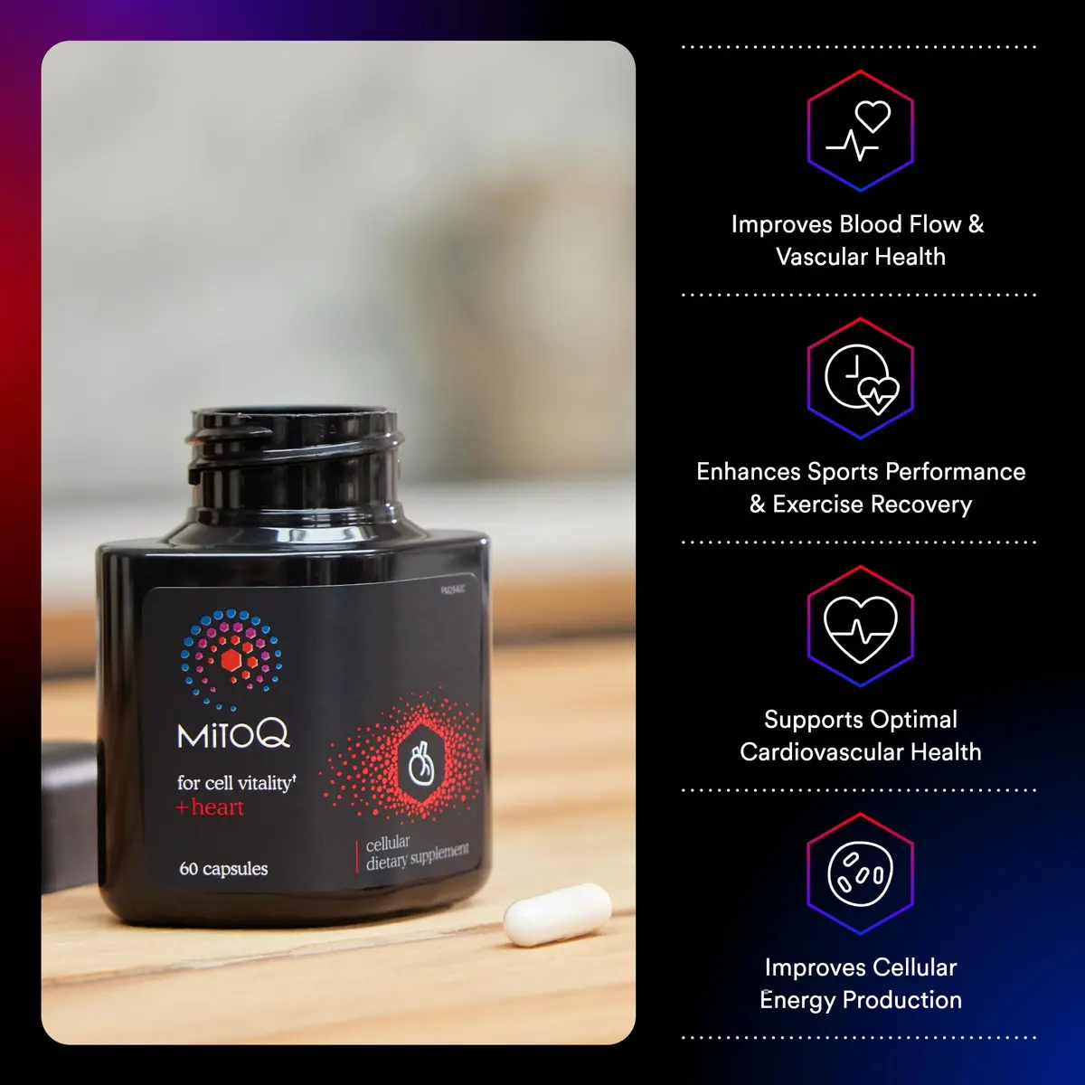 MitoQ +Heart Advanced CoQ10 Magnesium Heart Support 180 Caps | Supports Vascular & Cellular Energy - view 2