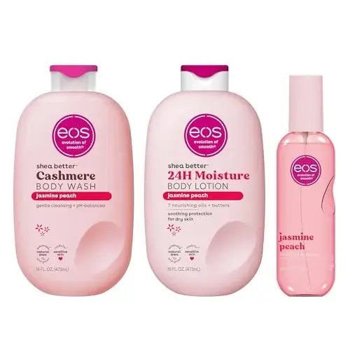 eos Jasmine Peach Body Wash, Mist & Lotion Set | Hydrating Skin Care Layering - main product image
