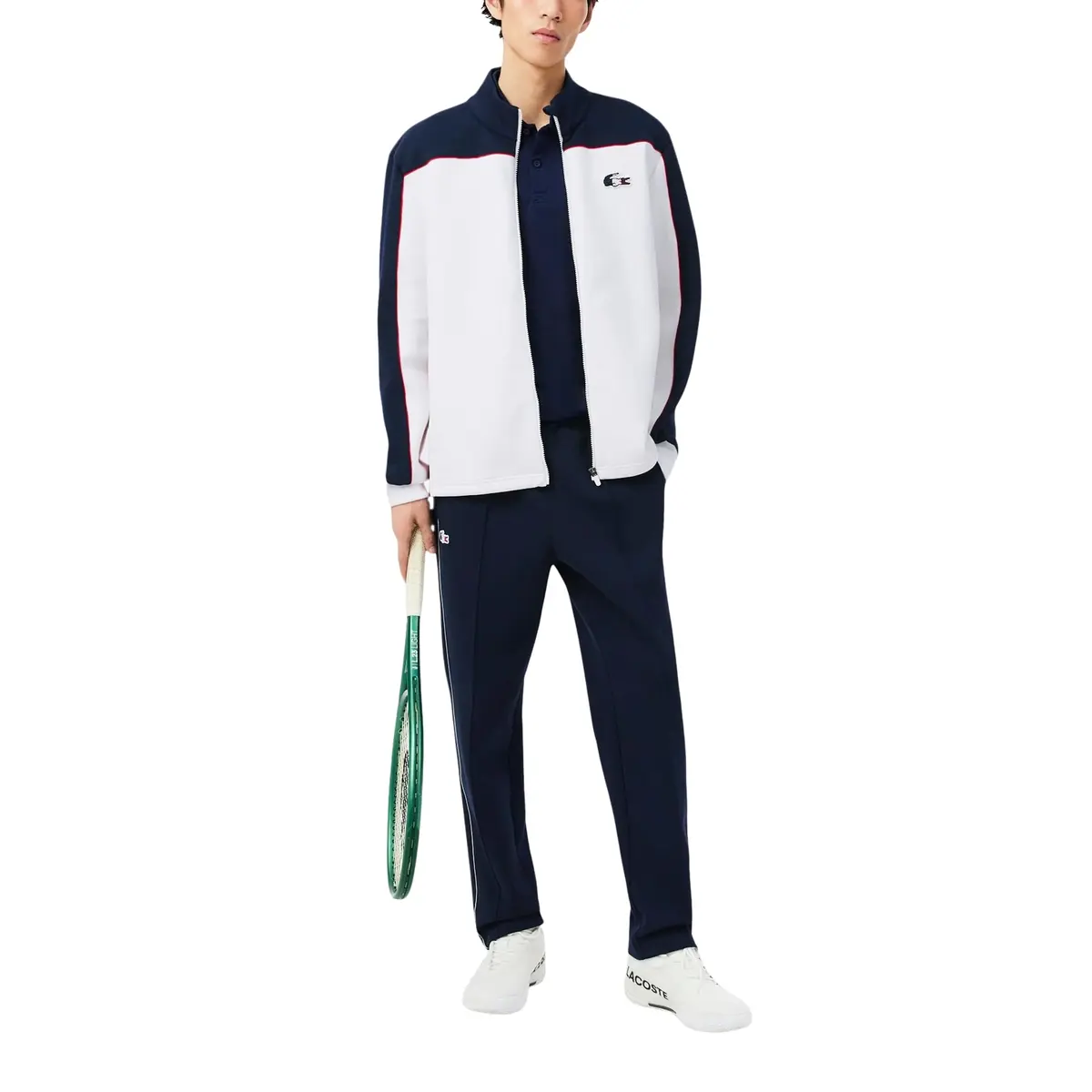 Lacoste Unisex French Tennis Team Ceremony Jacket, Navy Blue/White/Red, X-Large | Modern Color-Blocking with Official French Tennis Details - view 2