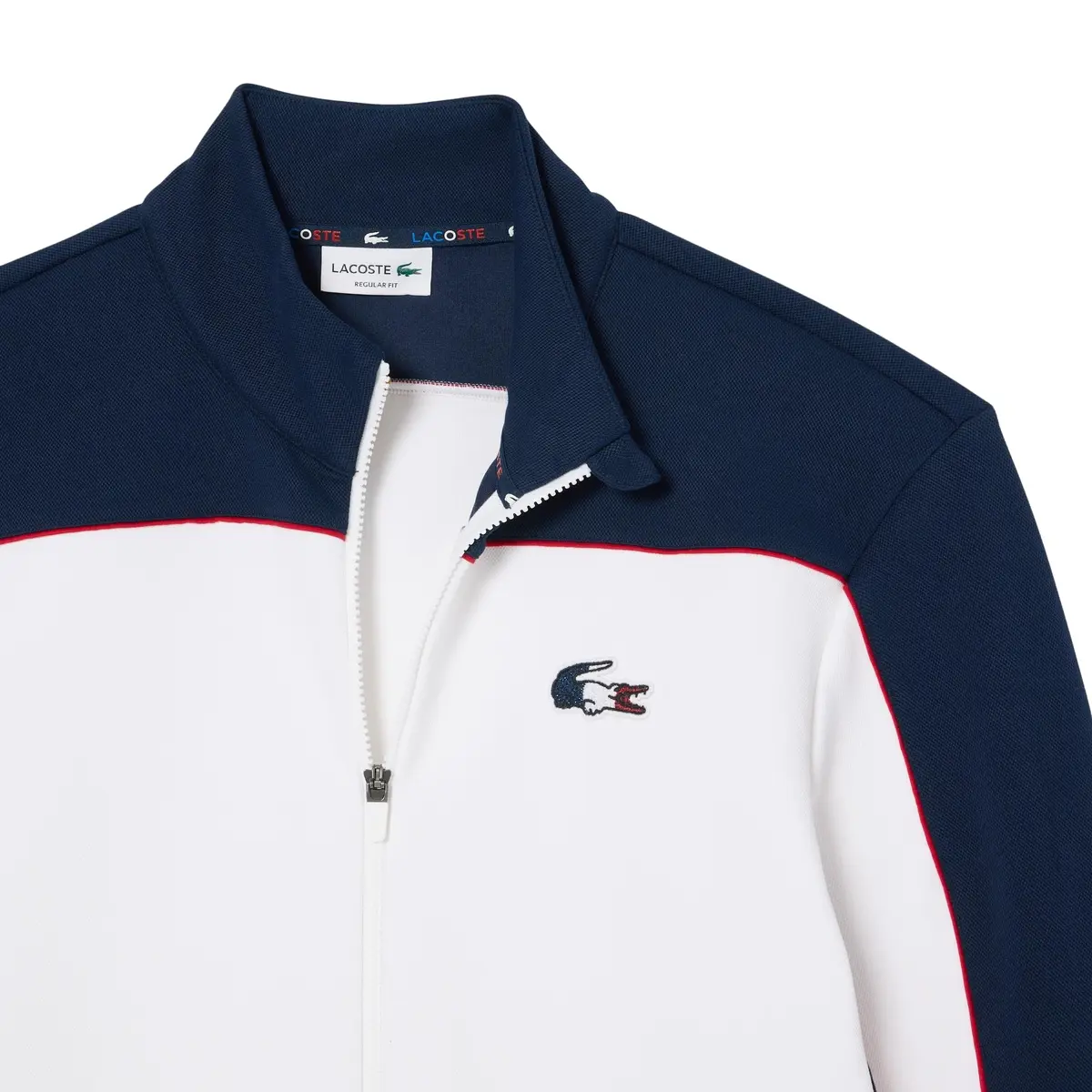 Lacoste Unisex French Tennis Team Ceremony Jacket, Navy Blue/White/Red, X-Large | Modern Color-Blocking with Official French Tennis Details - view 4