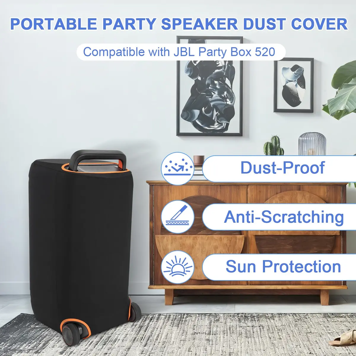 OUUTMEE Dust Cover for JBL PartyBox 520 | Elastic Fabric Protector for Portable Speakers - view 6