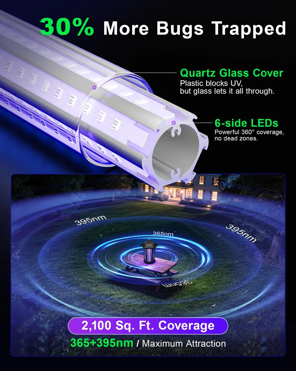 WowCatch LED Bug Zapper Outdoor 4200V Weatherproof IPX4 | Effective Mosquito & Fly Control - view 3