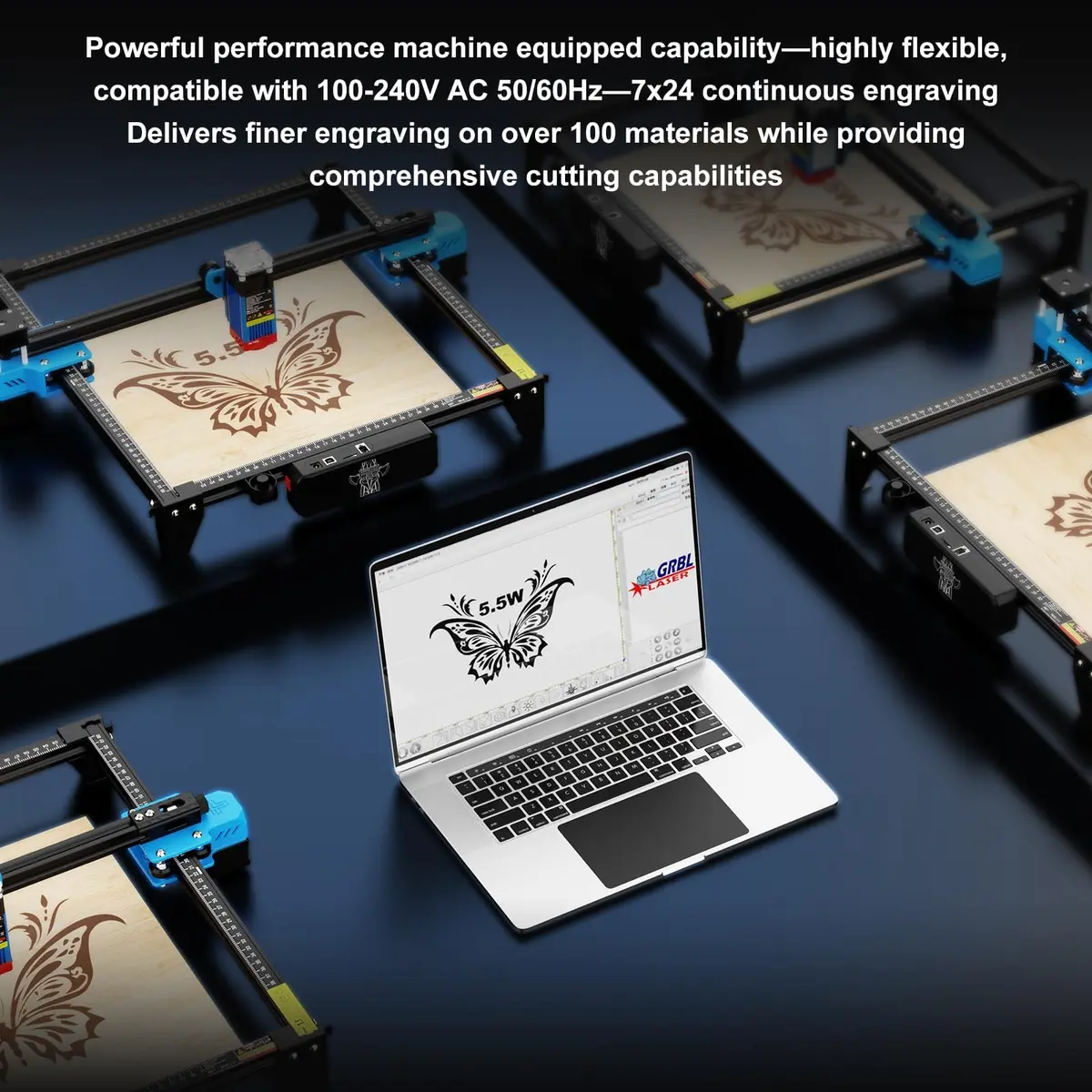 Twotrees TTS-55 Pro Laser Engraver 5500mW | 300x300mm Engraving Area, High Precision, Wi-Fi & USB Connectivity - view 6
