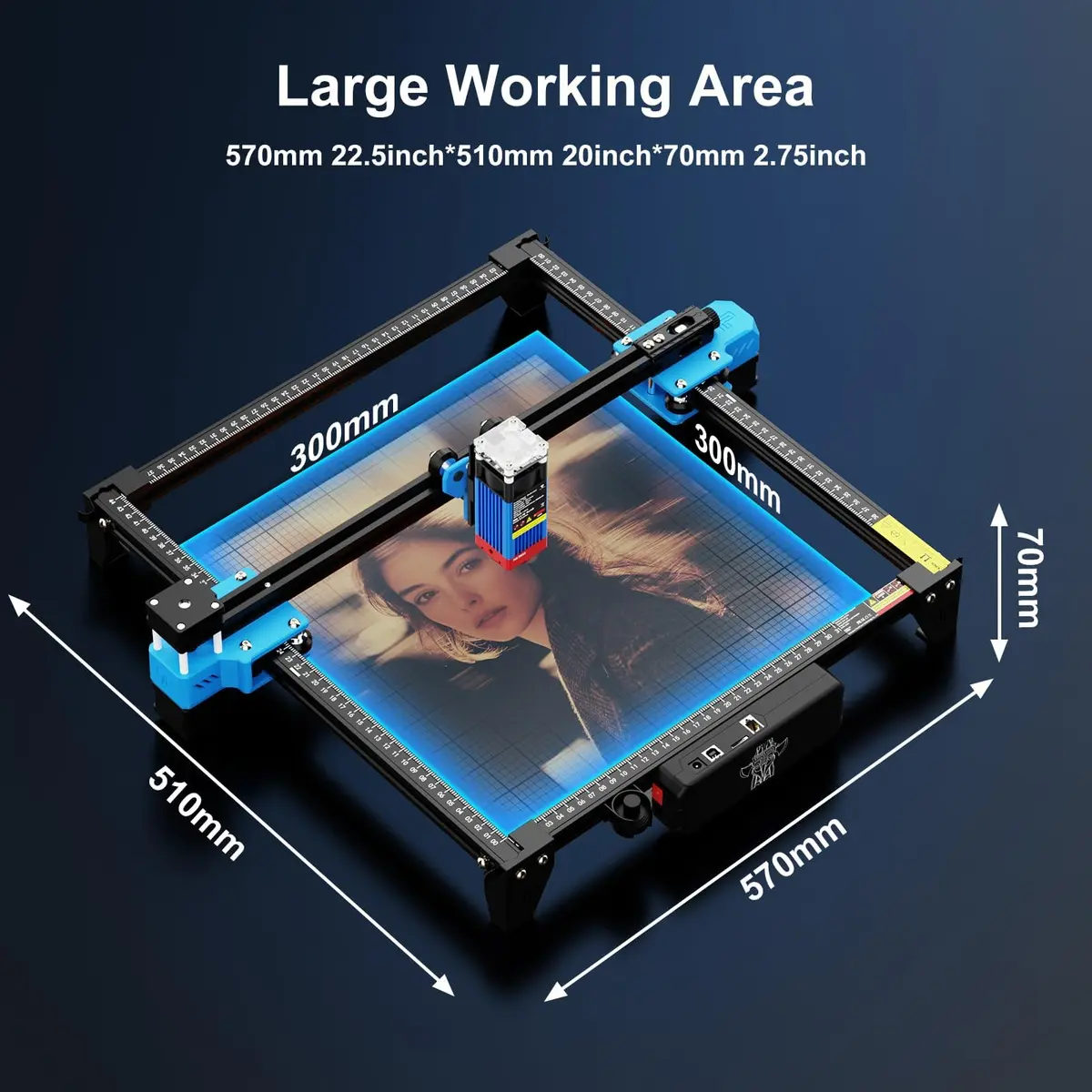Twotrees TTS-55 Pro Laser Engraver 5500mW | 300x300mm Engraving Area, High Precision, Wi-Fi & USB Connectivity - view 9