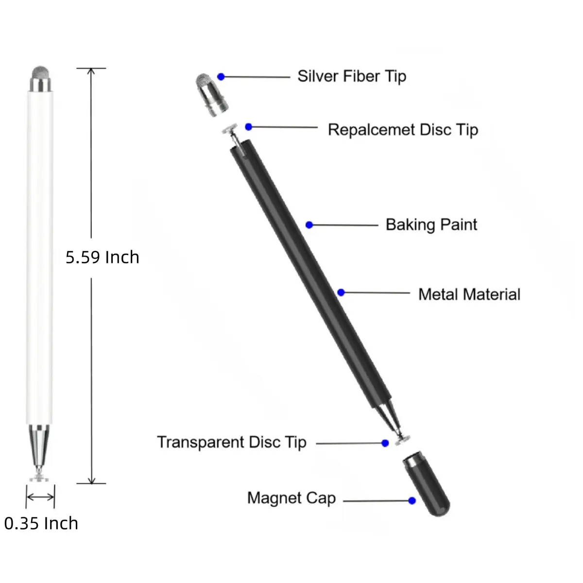 RKItE Stylus Pen for Samsung Galaxy Tab A9+/A8/A7/A7 Lite & All Touch Devices, Metal Body, Purple | High Sensitivity Precision Capacitive Input Pen - view 2