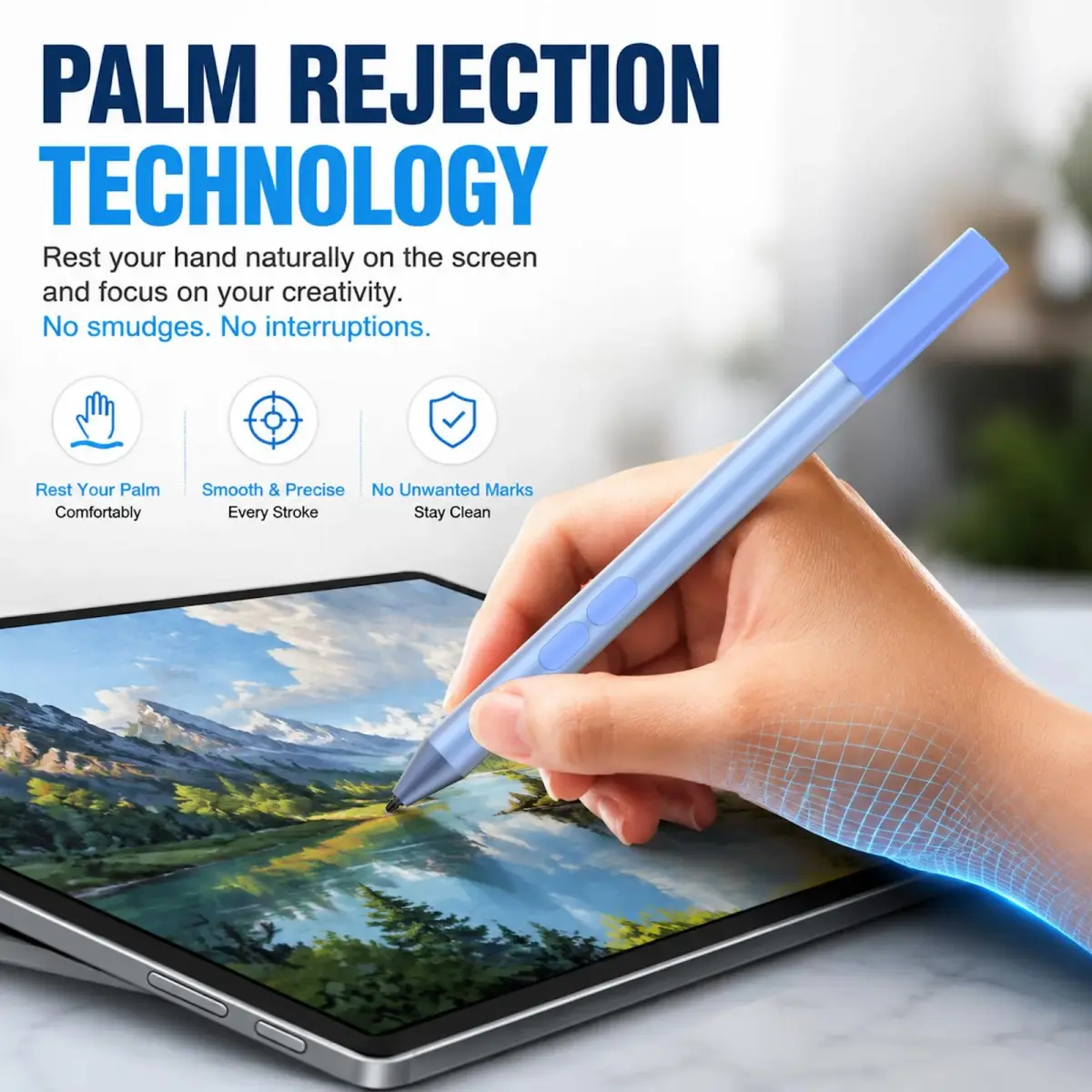 ANYQOO Active Stylus Pen for HP Laptops, 1024 Pressure Levels, 300-Day Battery, Sapphire - view 5