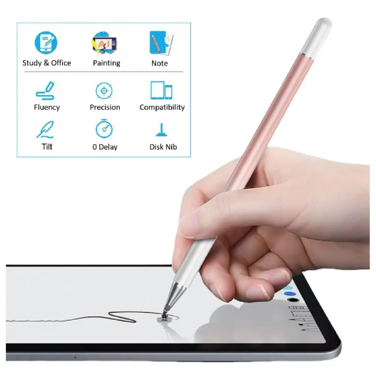 RKItE Stylus Pen for Samsung Galaxy Tab A9+/A8/A7/A7 Lite, iPad, All Touch Devices (Blue) | High Sensitivity & Precision Metal Stylus - view 3