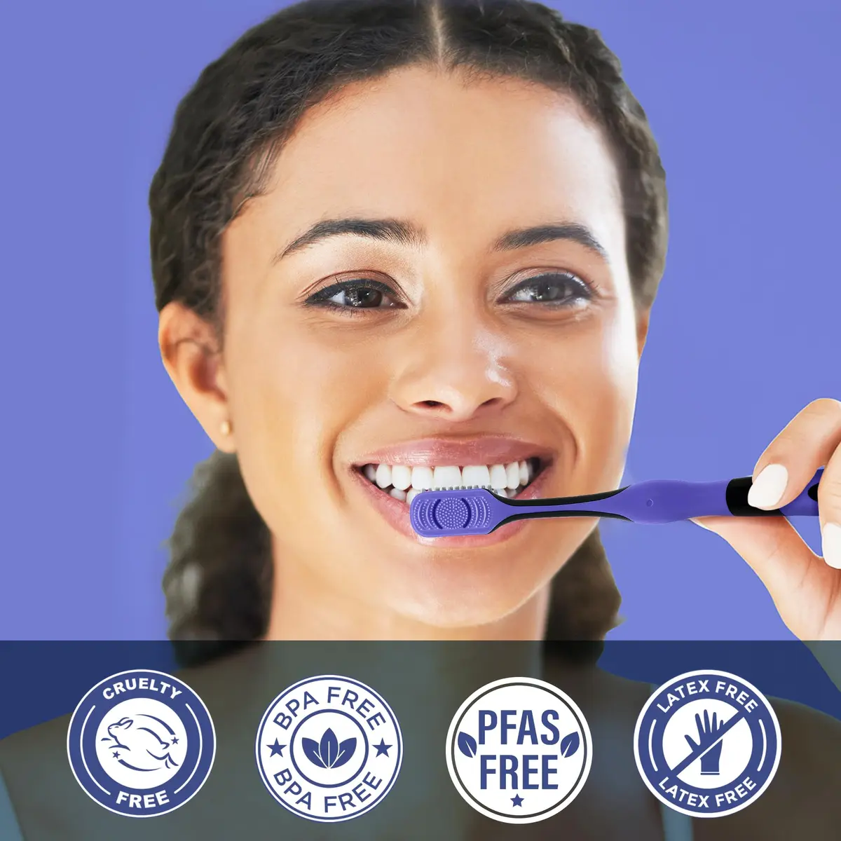 GuruNanda Gentle Giant Charcoal Toothbrush 8-Pack | Dual Action Flossing Spiral Bristles - view 8