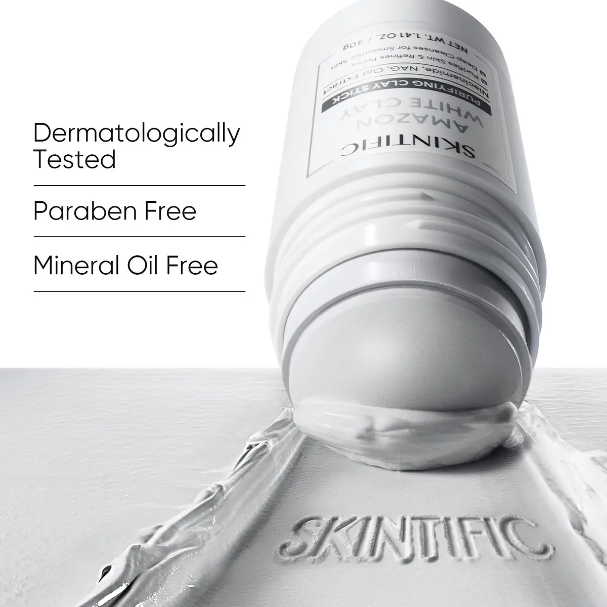 SKINTIFIC Amazonian White Clay Mask Stick 40g (1.41 oz) | Deep Pore Cleansing for Oily Skin - view 6