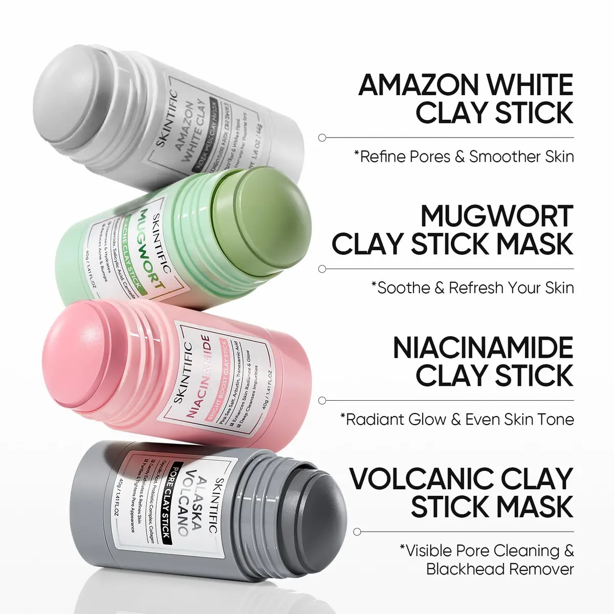 SKINTIFIC Amazonian White Clay Mask Stick 40g (1.41 oz) | Deep Pore Cleansing for Oily Skin - view 9