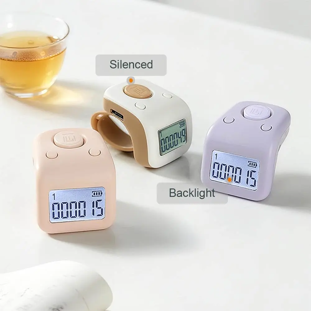 Arvakr Rechargeable Silent Finger Counter 6 Channels Digital Tasbih Tally Clicker with LED | Counts up to 999,999 per channel - view 3