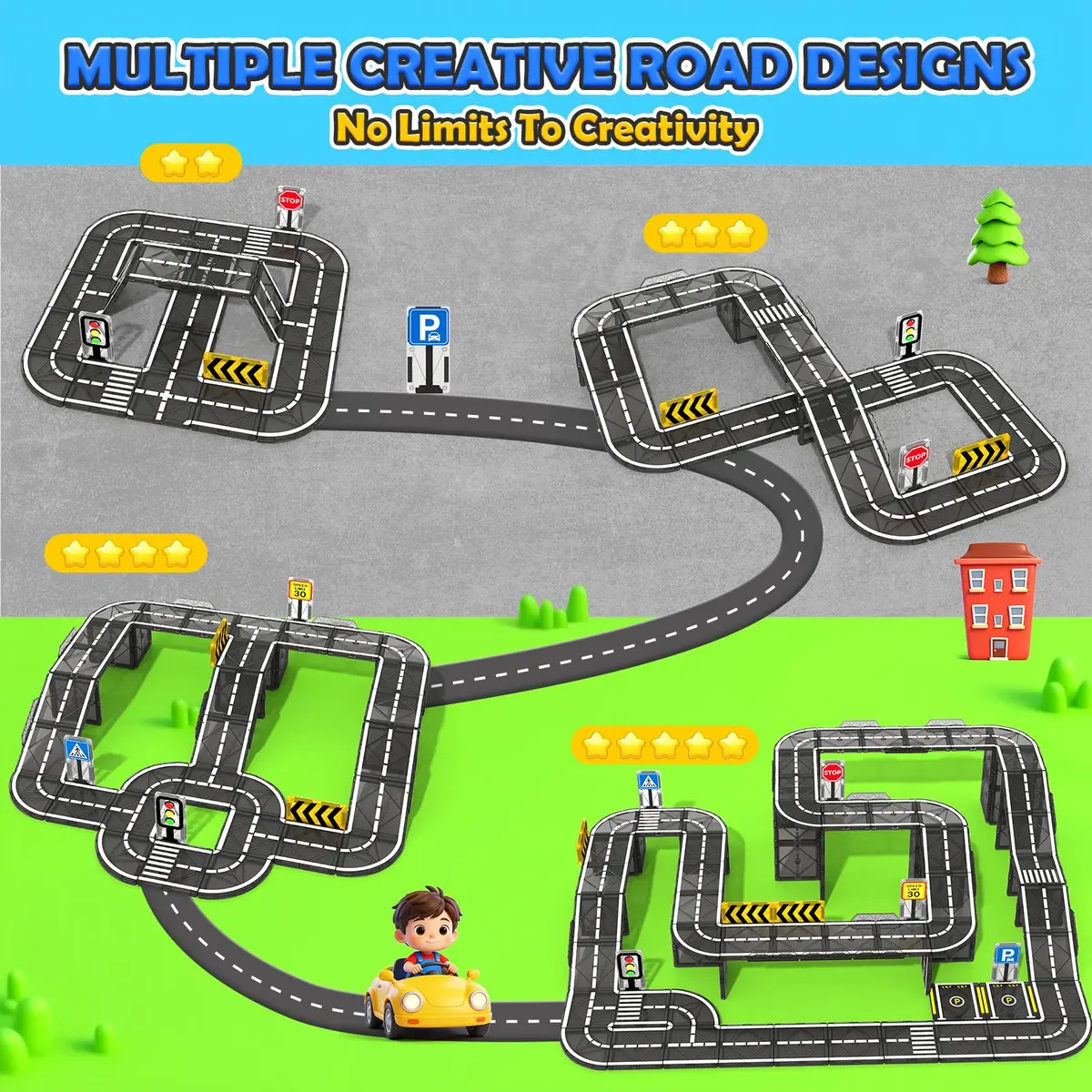 IGIVI Magnetic Tiles Road & Rail Clamp Pack | Educational Construction Toys for Kids 3+ in India - view 5