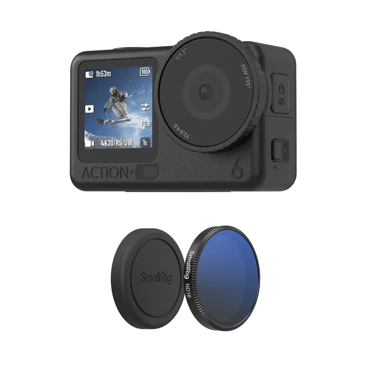 SmallRig ND16 Filter for DJI Osmo Action 6 with Lens Cover & Cleaning Cloth | 43.86mm (1.7in) HD Optical Glass - main product image