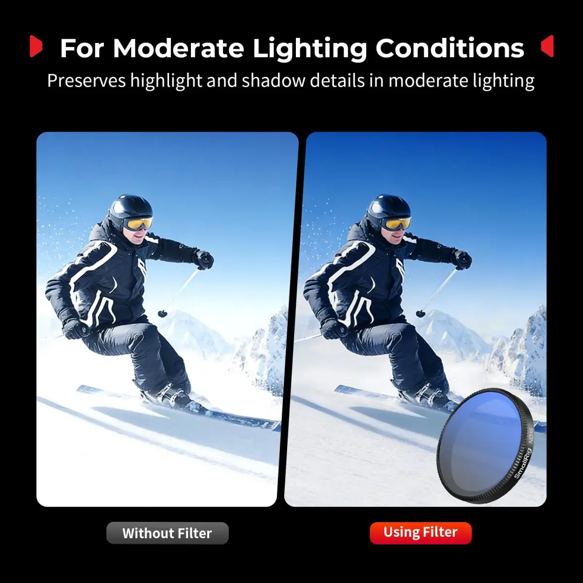 SmallRig ND16 Filter for DJI Osmo Action 6 with Lens Cover & Cleaning Cloth | 43.86mm (1.7in) HD Optical Glass - view 3