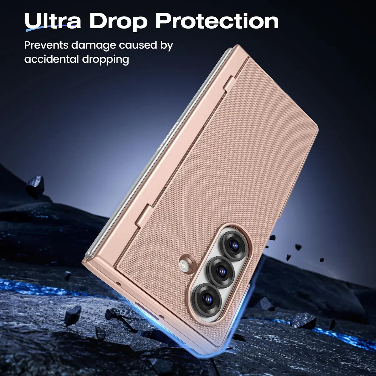 Ruky Gold Case with Kickstand & Privacy Screen Protector for Samsung Galaxy Z Fold 7 | Built-in Stand, Full Body Protection - view 6
