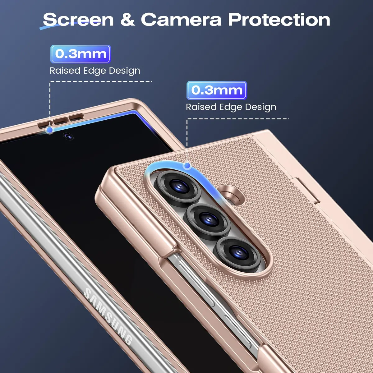 Ruky Gold Case with Kickstand & Privacy Screen Protector for Samsung Galaxy Z Fold 7 | Built-in Stand, Full Body Protection - view 8
