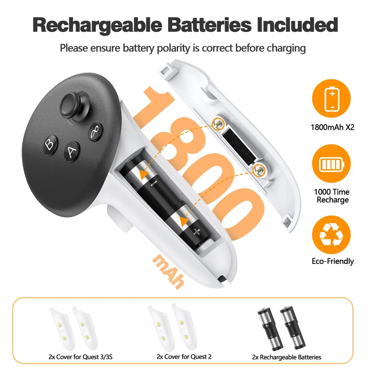 Hagibis Charging Dock for Meta Quest 3S/3/2 | PD 20W Fast Charging Station with RGB Light & Rechargeable Batteries - view 6