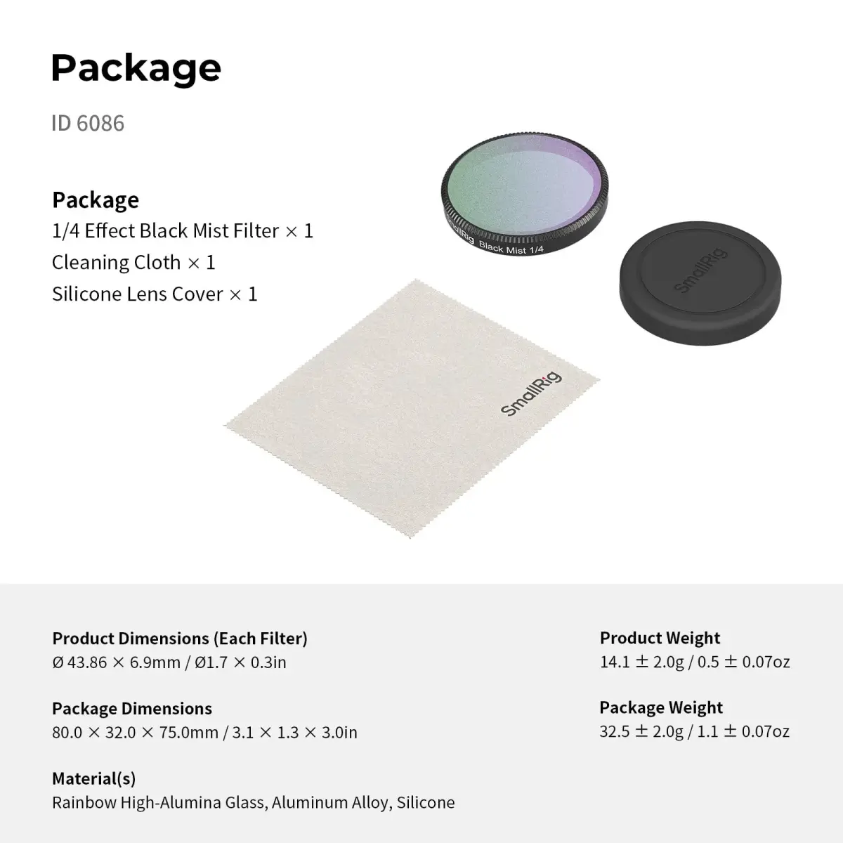 SmallRig 43.86mm Black Mist Filter for DJI Osmo Action 6 | 1/4 Diffusion Effect, Multi-Coated Optical Glass - view 6