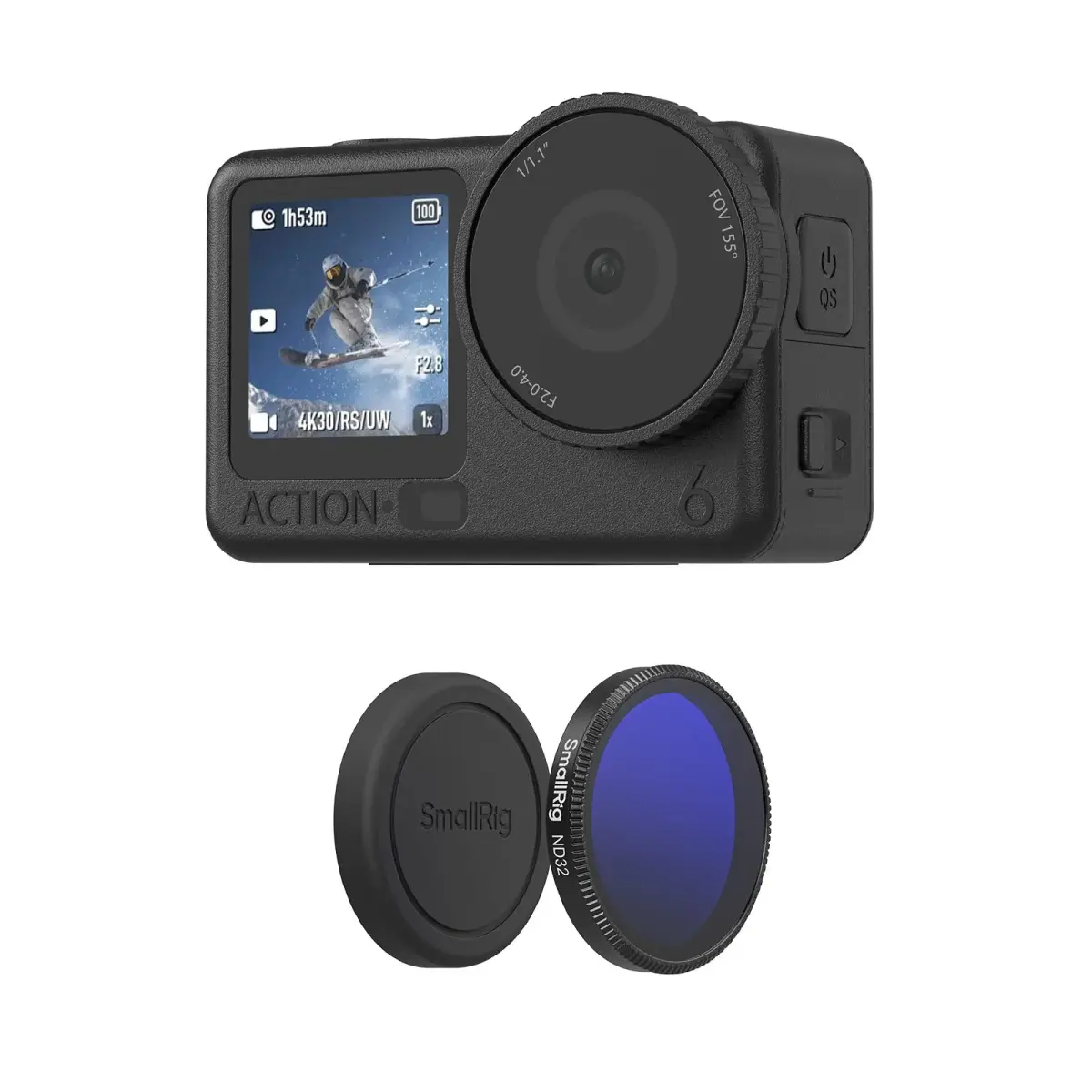 SmallRig ND32 Filter for DJI Osmo Action 6 43mm (1.7in) | Snap-On Neutral Density Filter with Lens Cover - main product image