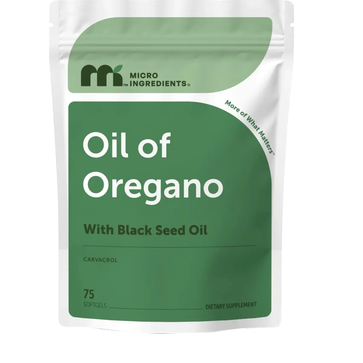 Micro Ingredients Oil of Oregano with Black Seed Oil Softgels 75 Count | 2-in-1 Complex with 4X Carvacrol & Thymoquinone, Plant Based, Non-GMO, Gluten-Free - main product image