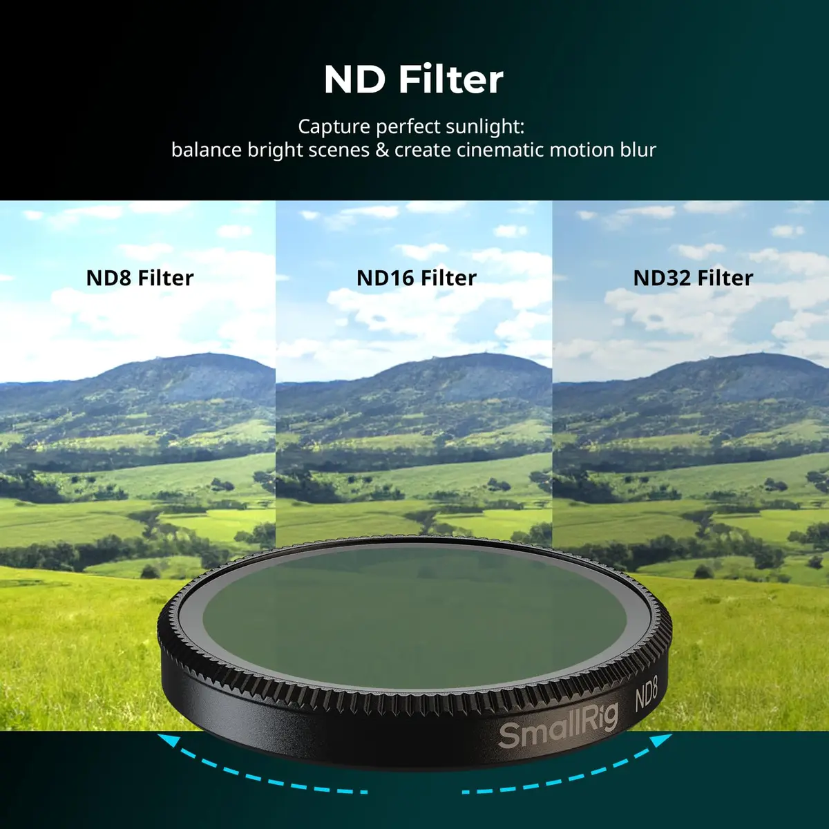 SmallRig 6-Pack Snap-On Filter Kit for DJI Osmo Action 6 | 43.86mm CPL+ND8+ND16+ND32+UV+1/4 Black Mist Filters - view 5