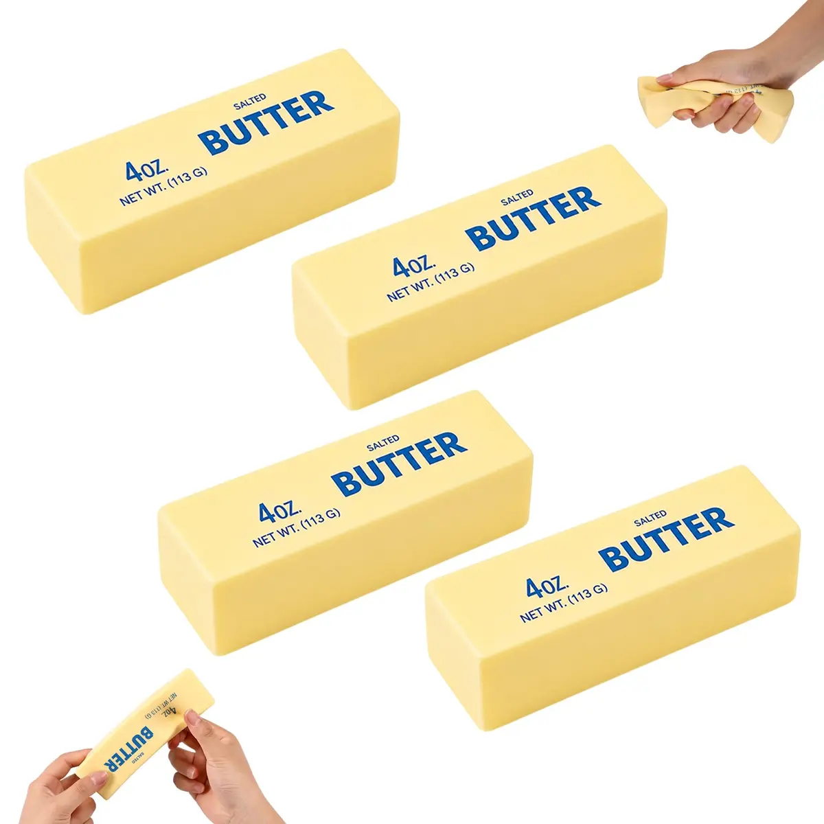 Lyreh 4pcs Butter Stick Squishy Toy 14cm (5.51in) | Non-Toxic PU Material for Stress Relief - main product image