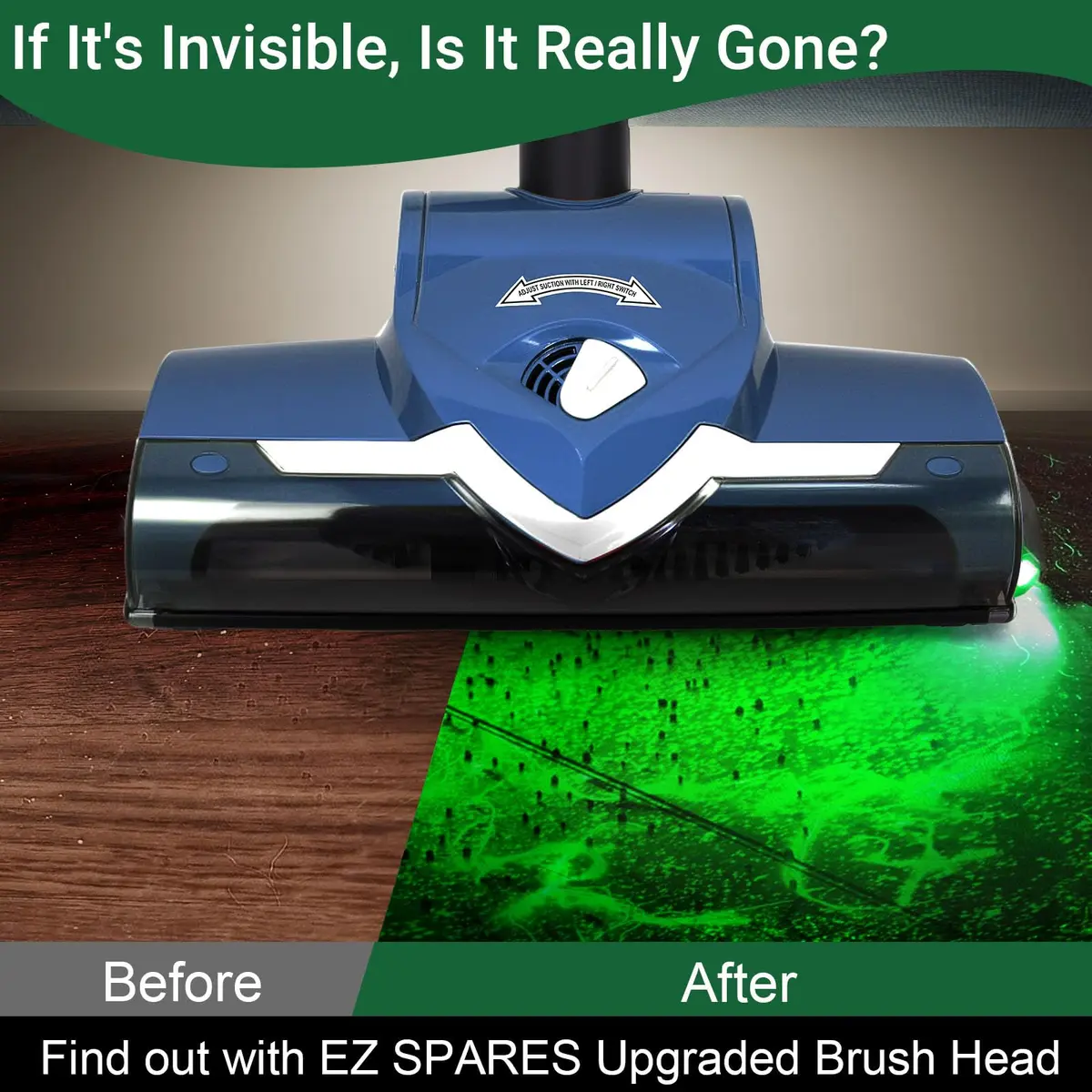 EZ SPARES Replacement Turbo Brush Head with Dust Display LED | Universal Vacuum Cleaner Brush Compatible with Most Brands (Blue) - view 7