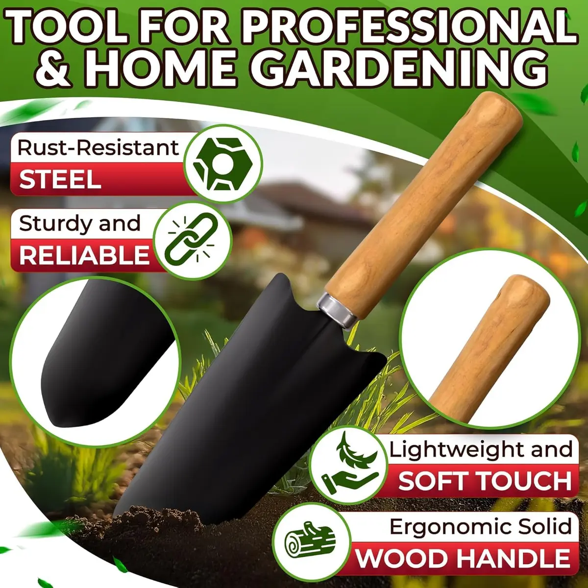 ZOKLU Gardening Tool Set for Women | Rust-Resistant Steel, 10-Piece with Tote Bag, Ergonomic Handles - view 5