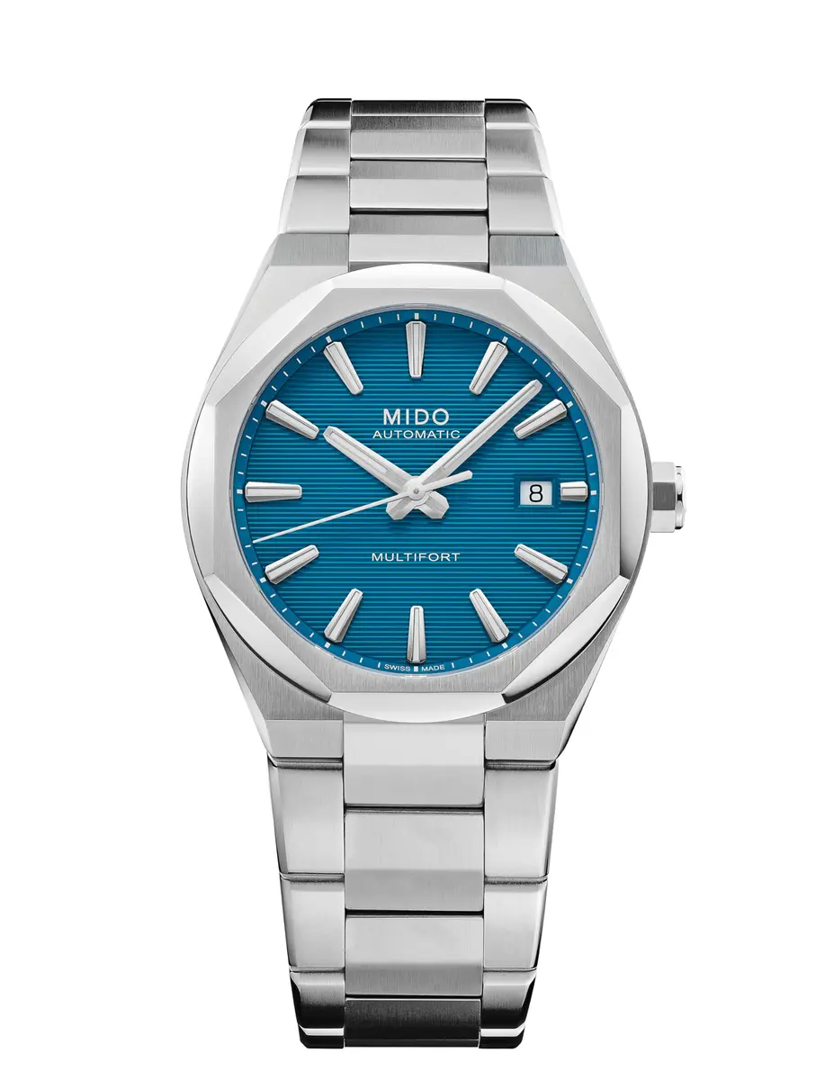 MIDO Multifort 8 One Crown Swiss Automatic Watch for Men 40mm Stainless Steel Case Turquoise Dial - main product image