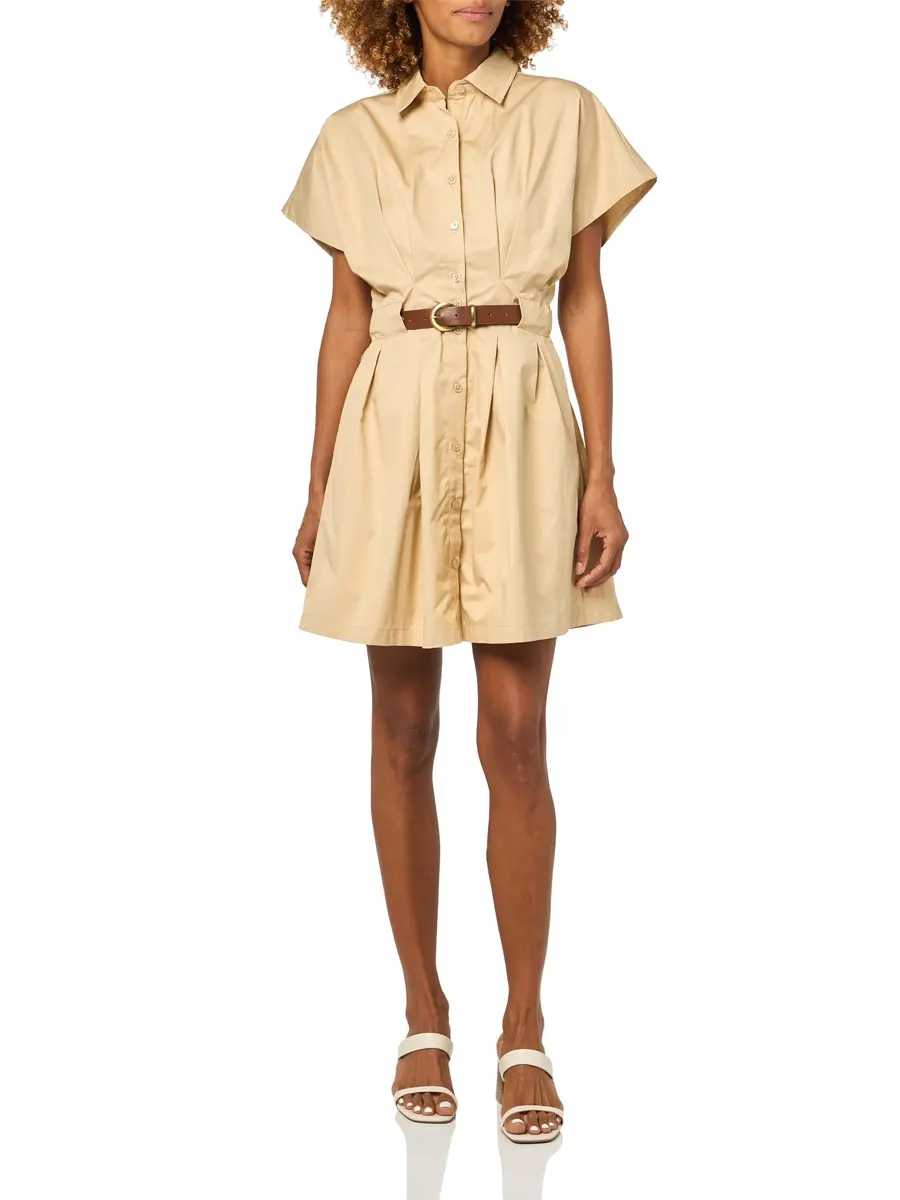 En Saison Cecilla Mini Shirt Dress S | Polished, Versatile Cotton Dress - main product image
