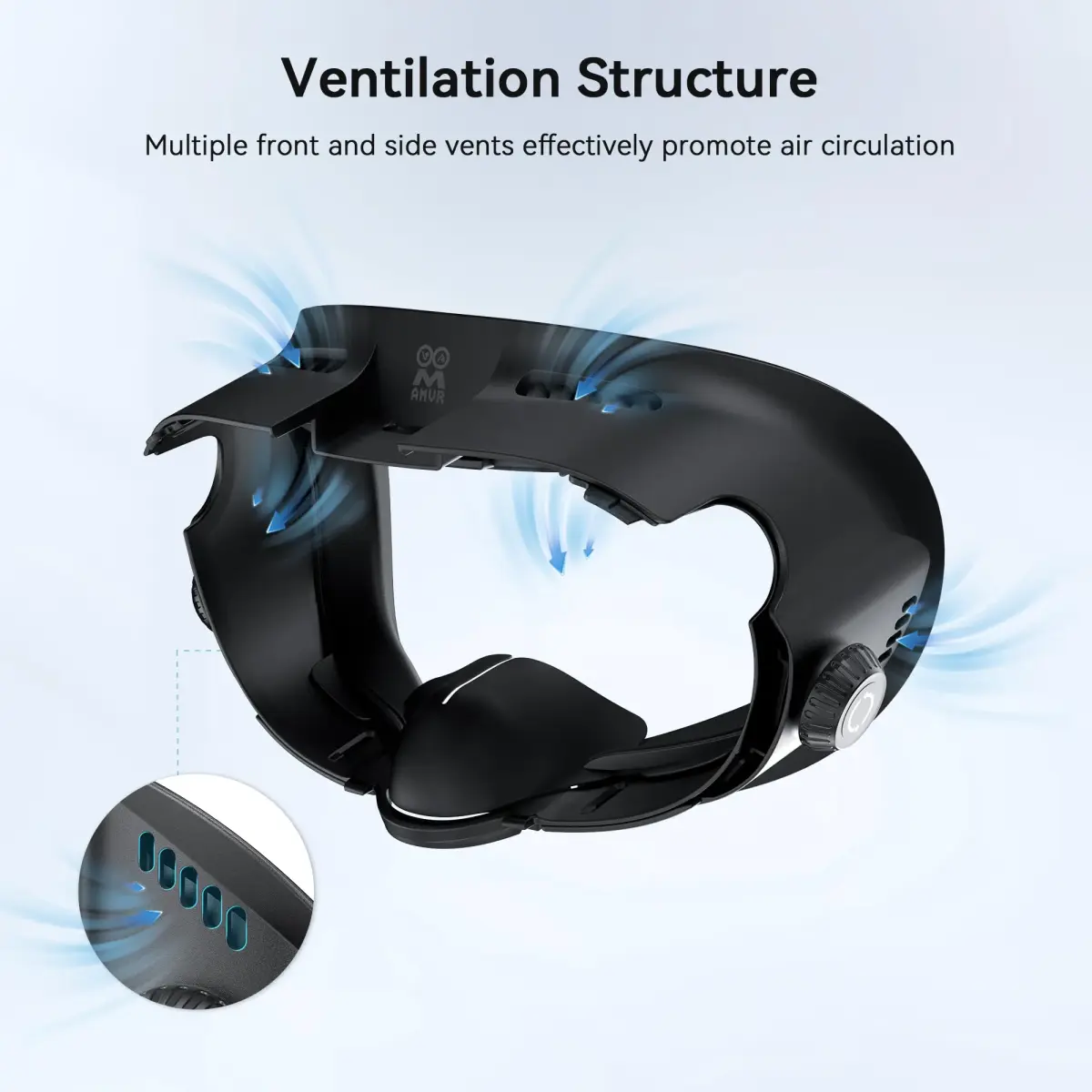 AMVR FC4L Facial Interface with Knob Adjustment for Meta Quest 3 — Black, 1-Pack | Improves Comfort & FOV - view 4