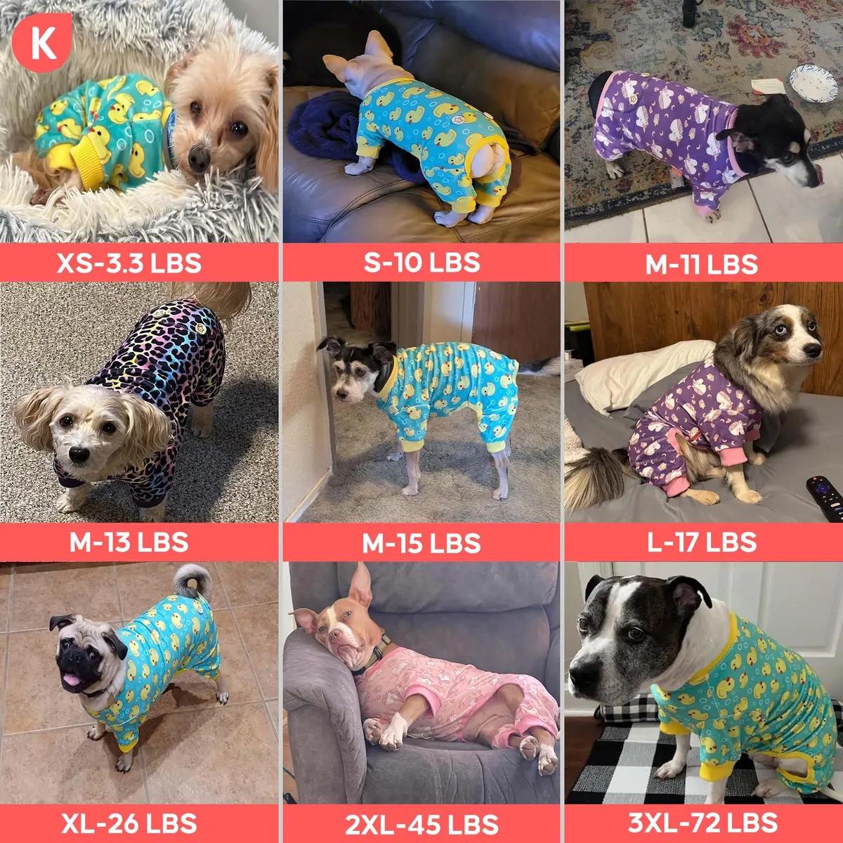KYEESE Velvet Dog Pajamas for Large Dogs XXXL | Soft, Breathable & Cozy for Indoor Comfort - view 7