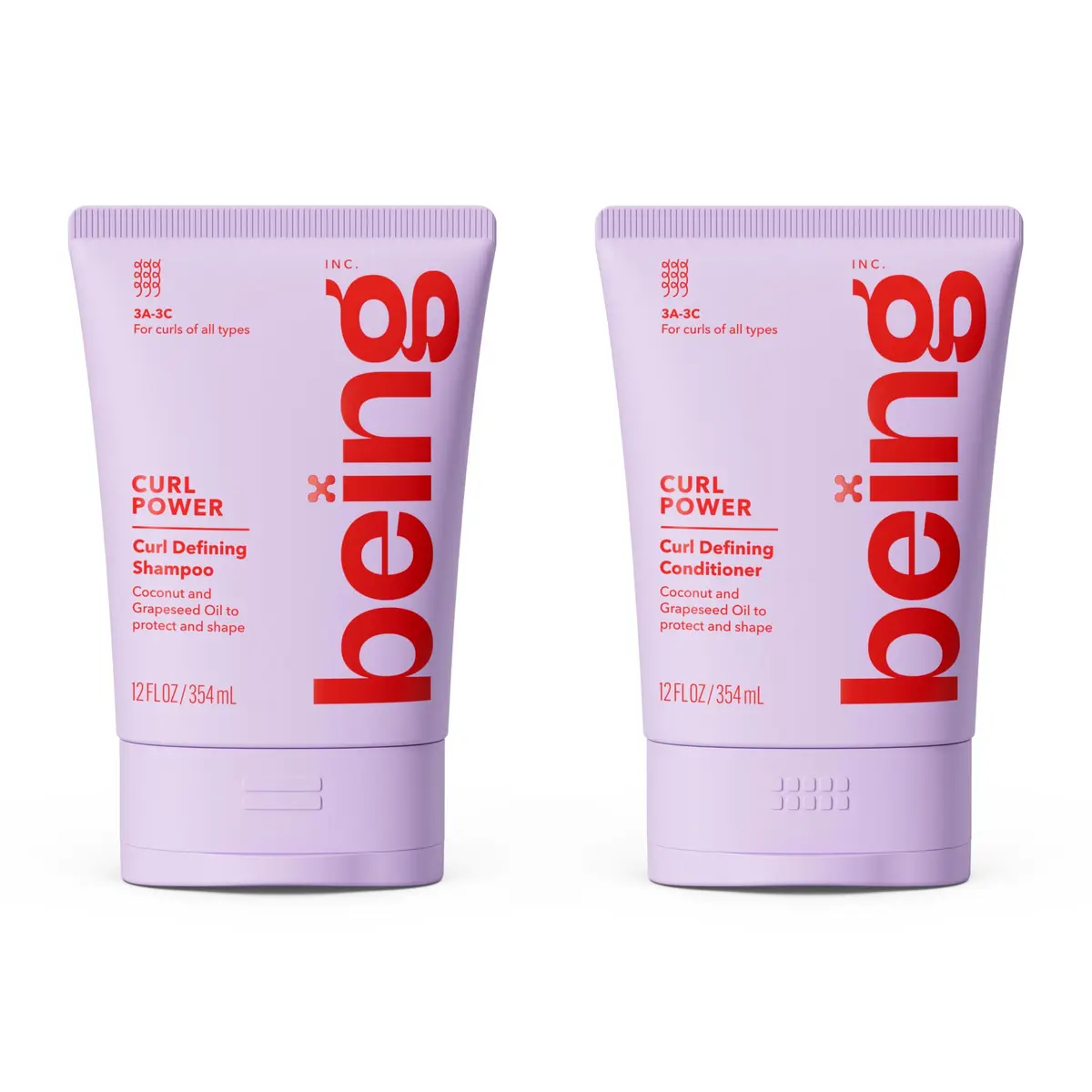 being CURL POWER Curl Defining Shampoo & Conditioner Set 354mL | Hydrates & Defines Type 3A–3C Curls - main product image