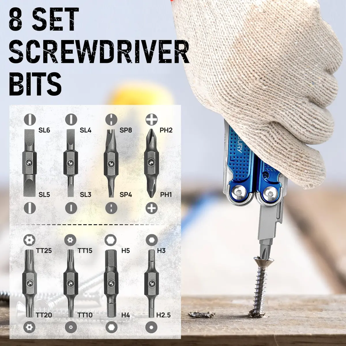 BIBURY Multitool Pliers with Blue Titanium Handle & 440A Knife | Durable & Versatile for Outdoor & DIY - view 7