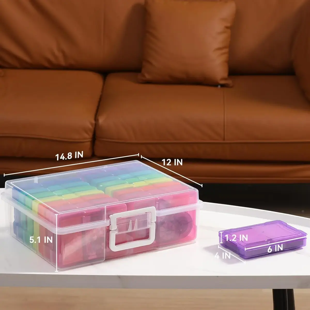 novelinks Photo Storage Box with 16 Inner Containers | 1600 Photo Capacity (Outer: 30.5x37.6x13cm, Inner: 12x17x3.1cm) - view 2