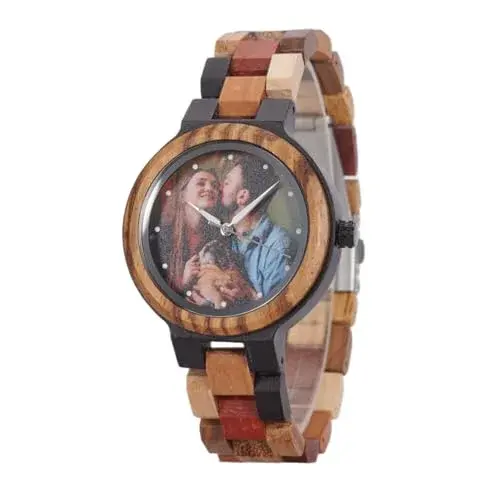 BOBO BIRD Custom Wood Watch for Women & Men | Natural Wood & Mixed Materials, Week & Date Display - view 3