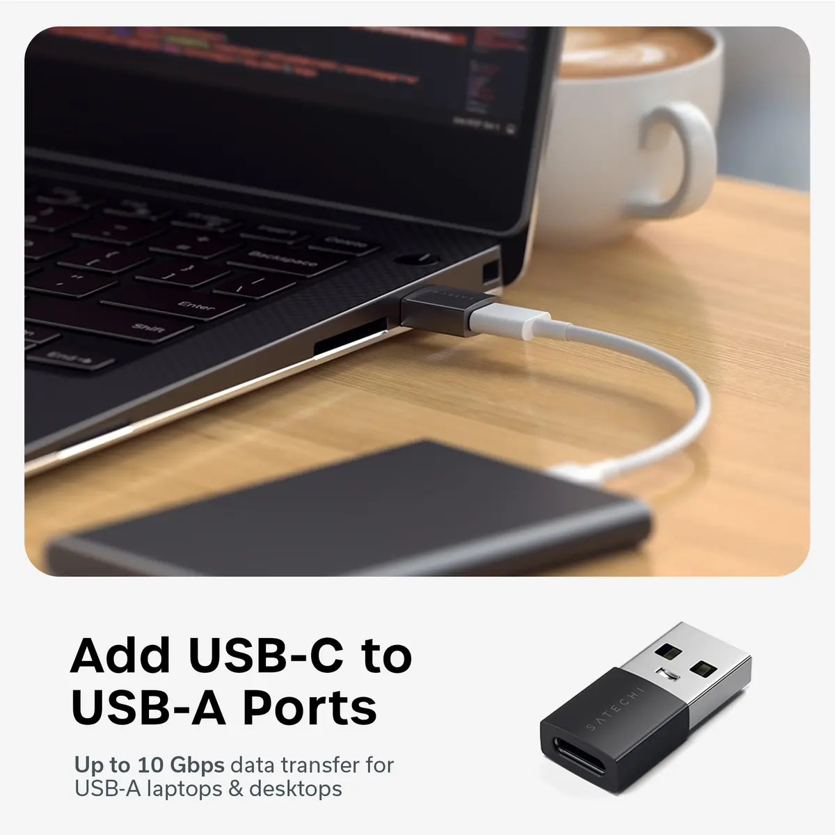 Satechi USB-A to USB-C Adapter (2-Pack) 10Gbps | Space Black - view 5