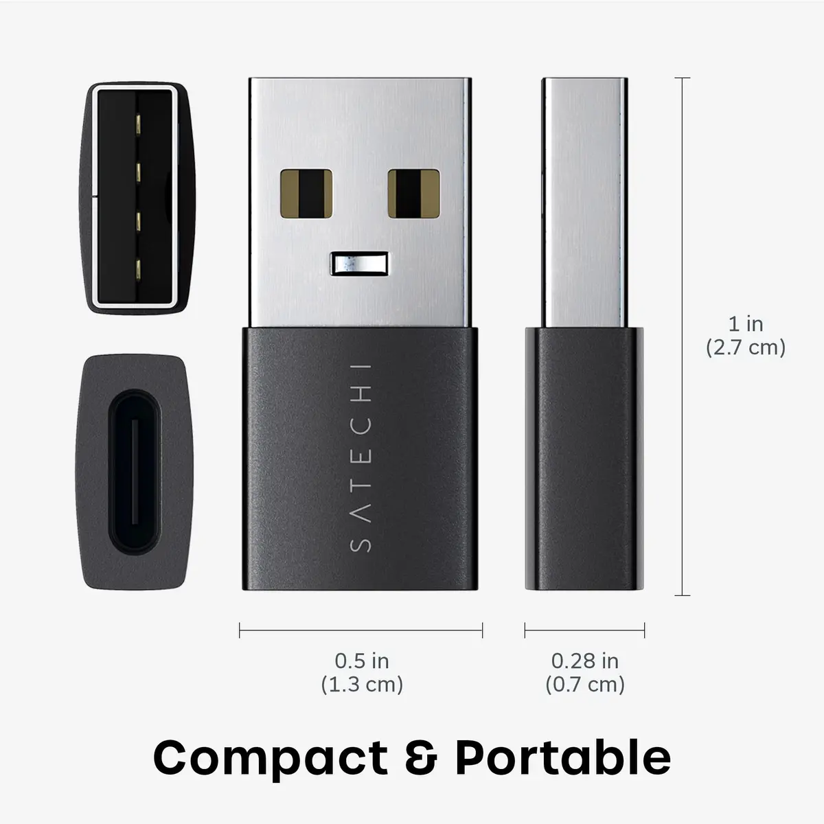 Satechi USB-A to USB-C Adapter (2-Pack) 10Gbps | Space Black - view 2
