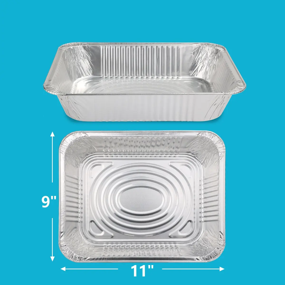 WAWINY 9x13 Thickened Aluminum Foil Pans 20 Pack | Extra Deep Disposable Roasting & Baking Pans - view 2