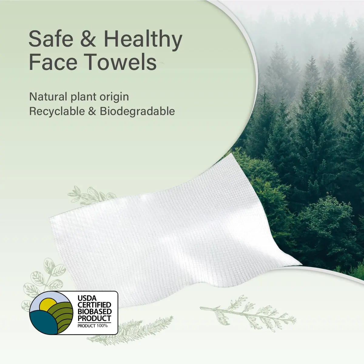 UNIFREE Facial Towels 50 Count | Ultra-Soft, Absorbent, Biodegradable, Multi-Purpose - view 3