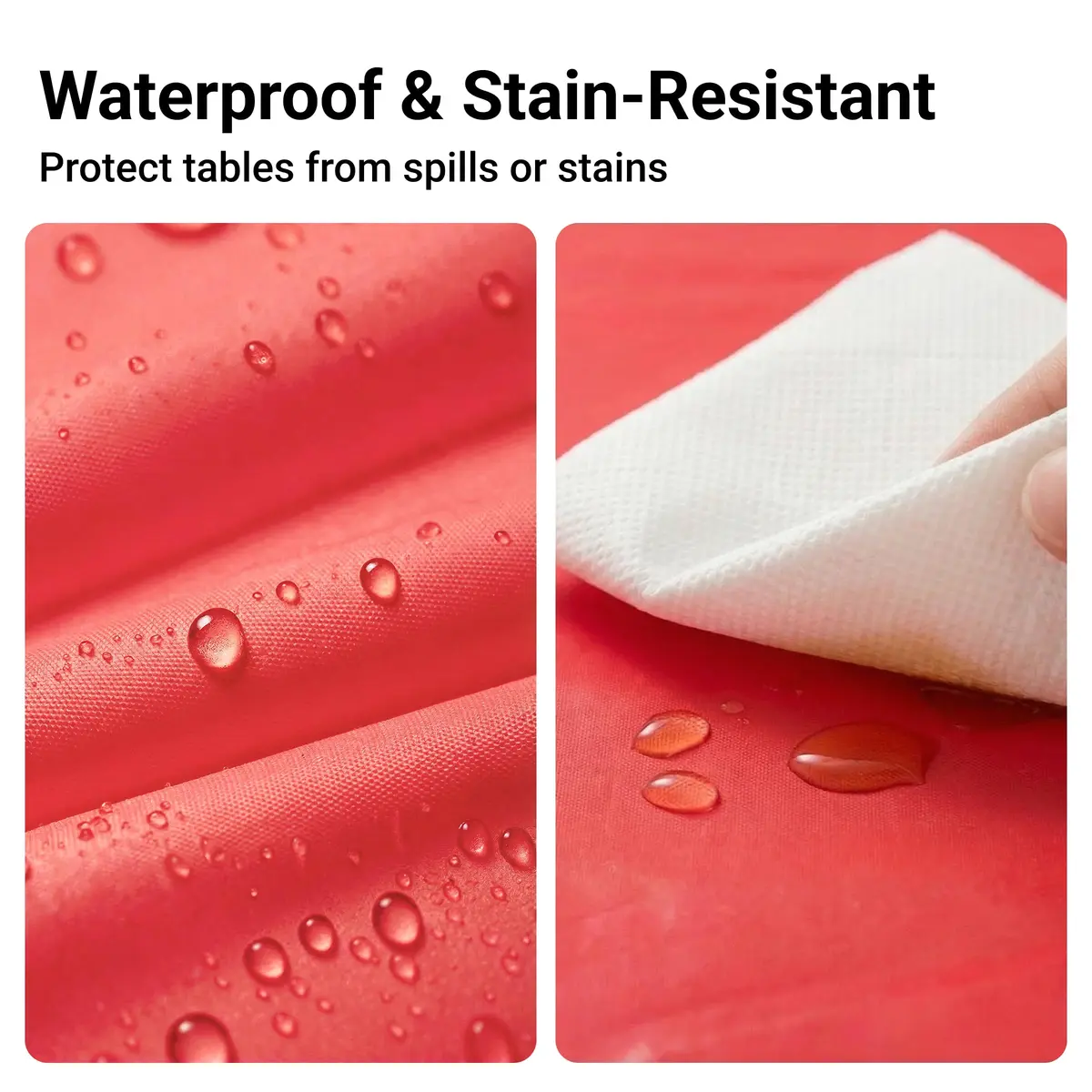 Auros 10-Pack Red Plastic Tablecloths 54x108 | Waterproof, Disposable, Fits 6-8FT Tables - view 2